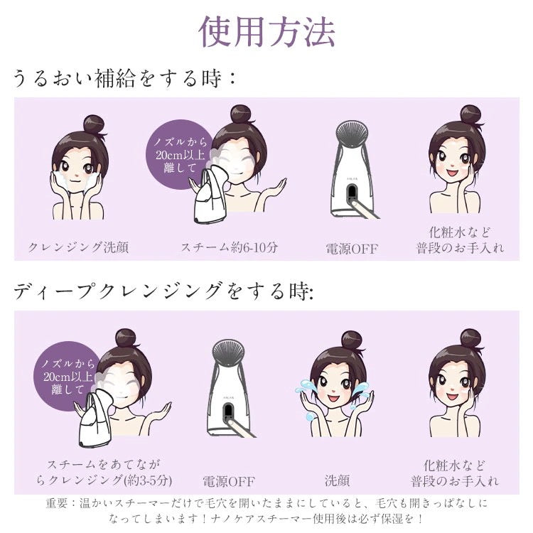 ANLAN ナノスチーマー 美顔器 置き型タイプ 保湿 潤い 毛穴ケア スキンケア 抗酸化 美肌ケア 保湿ケア 化粧直し USB充電タイプ 全肌質対応 肌乾燥対策 携帯 加湿器